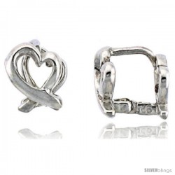 Sterling Silver Love Knot Huggie Earrings, 5/16" (9 mm)