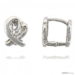 Sterling Silver Love Knot Huggie Earrings, 5/16" (8 mm)