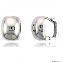 Sterling Silver Huggie Earrings, 1/2" (13 mm)