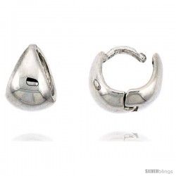 Sterling Silver Huggie Earrings, 3/8" (9 mm)