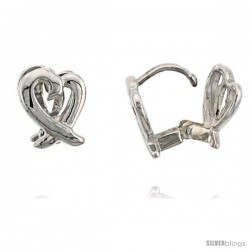 Sterling Silver Love Knot Huggie Earrings, 3/8" (10 mm)