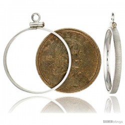 Sterling Silver 26 mm Sacagawea & Susan B. Anthony Screw Top Coin Bezel Frame Pendant (Coin is NOT Included)