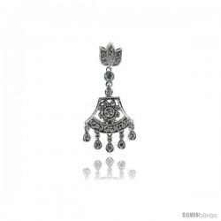 Sterling Silver CZ Chandelier Earrings