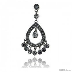 Sterling Silver CZ Chandelier Earrings -Style Che13