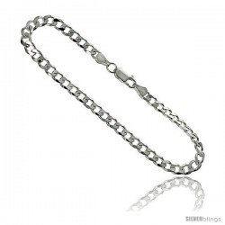 Sterling Silver Italian Curb Chain Necklaces & Bracelets 5.5mm Beveled Edges Nickel Free