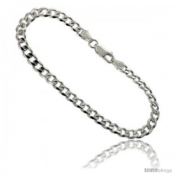 Sterling Silver Italian Curb Chain Necklaces & Bracelets 6.6mm Beveled Edges Nickel Free