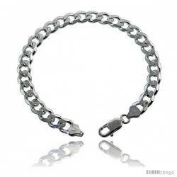 Sterling Silver Italian Curb Chain Necklaces & Bracelets 8mm Medium Heavy Nickel Free
