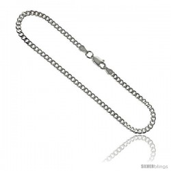 Sterling Silver Italian Curb Chain Necklaces & Bracelets 3mm Beveled Edge Nickel Free