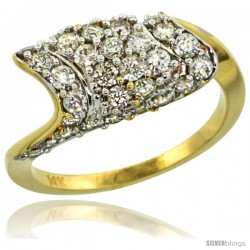 14k Gold Diamond Engagement Ring w/ 1.32 Carats Brilliant Cut (H-I Color SI1 Clarity) Diamonds, 5/16 in. (8.5mm) wide