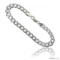 Sterling Silver Italian Curb Chain Necklaces & Bracelets 8mm Medium Heavy Nickel Free -Style Crv220