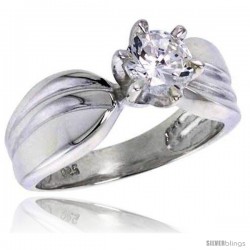 Sterling Silver Ladies' Cubic Zirconia Ring 1 ct. size CZ Flawless finish -Style Rcz304