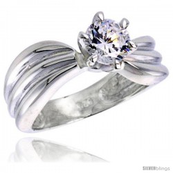 Sterling Silver Ladies' Cubic Zirconia Ring 1 ct. size CZ Flawless finish -Style Rcz305