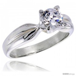 Sterling Silver Ladies' Cubic Zirconia Ring 1 ct. size CZ Flawless finish -Style Rcz306