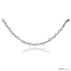 Sterling Silver Heart Link Chain Necklaces & Bracelets 6mm wide