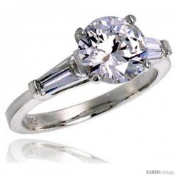 Sterling Silver 1.9 Carat size Brilliant Cut Cubic Zirconia Bridal Ring -Style Rcz324