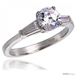 Sterling Silver 1 Carat size Brilliant Cut Cubic Zirconia Bridal Ring -Style Rcz325