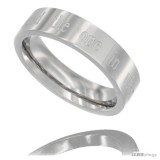 Surgical Steel Ladies Flat Wedding Band Ring 5mm I HAVE FOUND THE ONE IN WHOM MY SOUL DELIGHTS Comfort fit