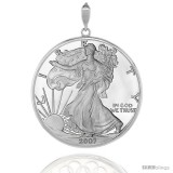Sterling Silver Silver Eagle Bezel 41 mm Coins Prong Back Round Edge