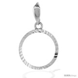 Sterling Silver Dime Bezel 18 mm Diamond Cut Prong Back 10 cent Coin NOT Included