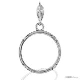 Sterling Silver Dime Bezel 18 mm Diamond Cut Prong Back 10 cent Coin NOT Included