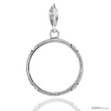 Sterling Silver Penny Bezel 19 mm Coins Prong Back Diamond Cut 1 Cent Coin NOT Included