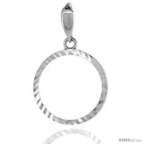 Sterling Silver Penny Bezel 19 mm Coins Prong Back Diamond Cut 1 Cent Coin NOT Included