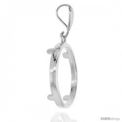 Sterling Silver 21 mm Nickel (5 Cents) Screw Top Coin Bezel Frame Pendant (Coin is NOT Included)