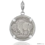 Sterling Silver 21 mm Nickel (5 Cents) Screw Top Coin Bezel Frame Pendant (Coin is NOT Included)