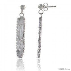 Sterling Silver Italian Riccio Earrings, 1 5/16 in long