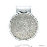 Sterling Silver Dollar Money Clip fits Morgan Dollar Peace and Mexican Olympic Coins (Coin Not Included)