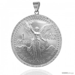 1 Onza Plata Libertad Bezel 36 mm Coins Sterling Silver Prong Back Diamond Cut - No Coin