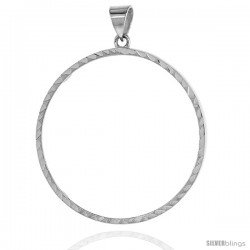 1 Onza Plata Libertad Bezel 36 mm Coins Sterling Silver Prong Back Diamond Cut - No Coin