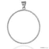 1 Onza Plata Libertad Bezel 36 mm Coins Sterling Silver Prong Back Diamond Cut - No Coin