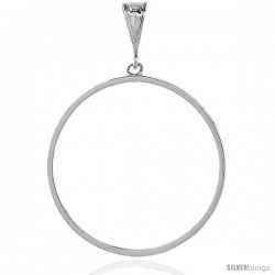 Sterling Silver 38 mm Silver Dollar & Mexican Olympic Coin Frame Bezel Pendant w/ Rope Edge Design (Coin is NOT Included)