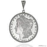 Sterling Silver 38 mm Silver Dollar & Mexican Olympic Screw Top Coin Bezel Frame Pendant (Coin is NOT Included)