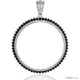 Sterling Silver 38 mm Silver Dollar & Mexican Olympic Coin Frame Bezel Pendant w/ Diamond Cut Finish (COIN is NOT Included)