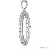 Sterling Silver 38 mm Silver Dollar & Mexican Olympic Coin Frame Bezel Pendant CZ Halo (COIN is NOT Included)