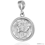 Sterling Silver Dime Bezel 18 mm Coins Prong Back Square Edge 10 cent Coin NOT Included