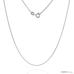 Sterling Silver Italian 1 mm Diamond Cut Cable Chain Necklace Nickel Free
