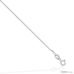 Sterling Silver Italian 1 mm Diamond Cut Cable Chain Necklace Nickel Free