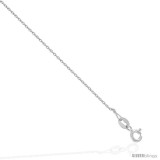 Sterling Silver Italian 1 mm Diamond Cut Cable Chain Necklace Rhodium Finish Nickel Free