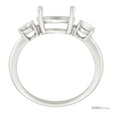 10k White Gold Semi-Mount ( 10x8 mm ) Oval Stone Engagement Ring