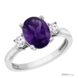 10k White Gold Semi-Mount ( 10x8 mm ) Oval Stone Engagement Ring