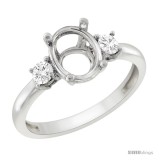 10k White Gold Semi-Mount ( 10x8 mm ) Oval Stone Engagement Ring