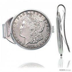 Sterling Silver Spring Back Morgan Dollar Money Clip - No Coin