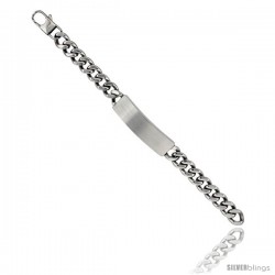 Surgical Steel Cuban Curb Link ID Bracelet 7/16 in wide, 8.25 in long