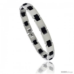 8 in. Stainless Steel and Rubber Bracelet