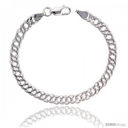 Sterling Silver Rombo Double Link Chain Necklaces & Bracelets Nickel Free 6mm wide