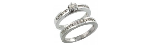 14k White Gold 2-Piece Ladies' Rings