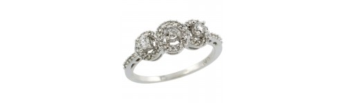 14k White Gold Ladies' Rings